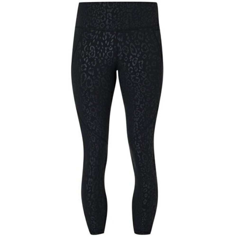 Sweaty Betty Black Leopard Embossed Print All Day Leggings Women’s size XXS